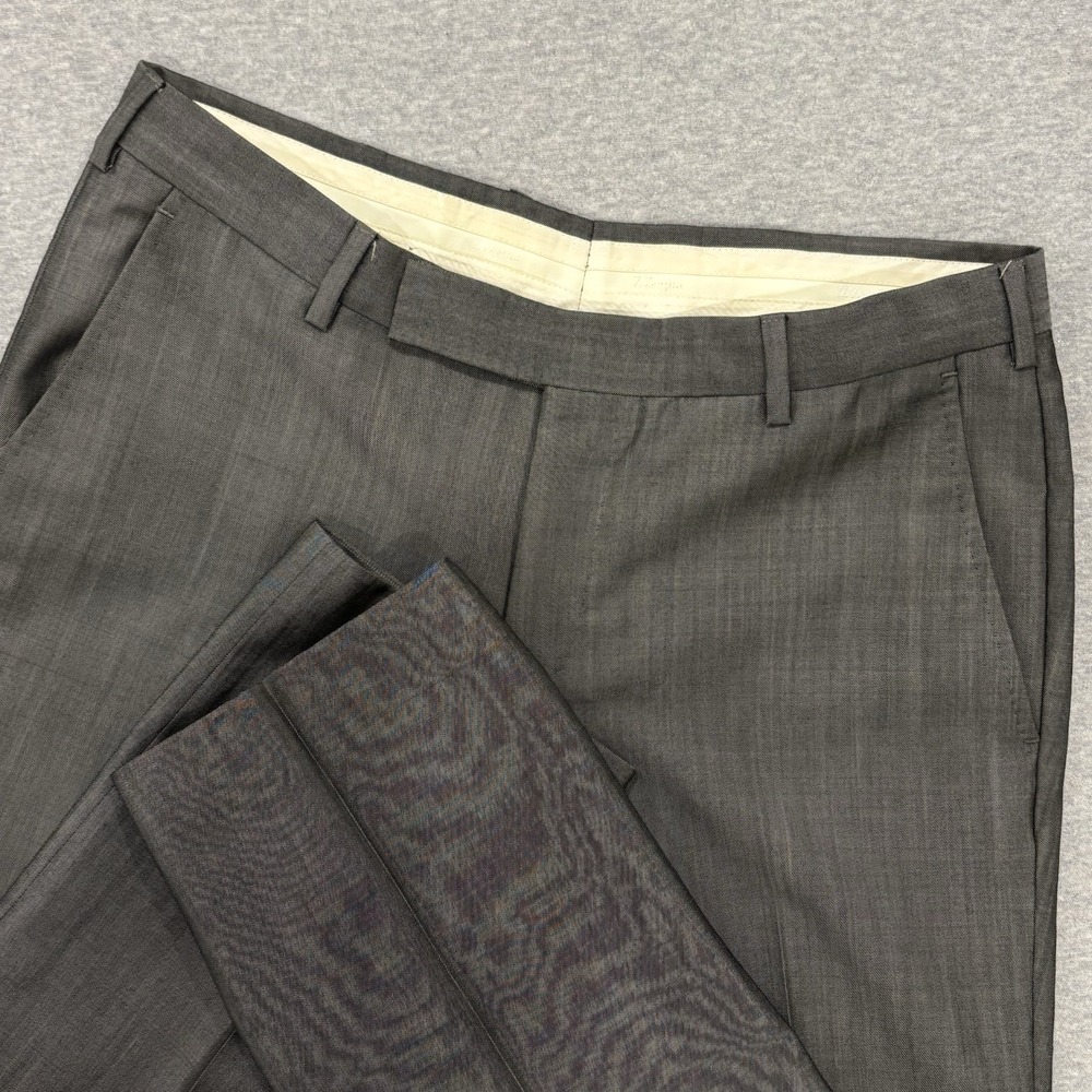 Ermenegildo Z Zegna Dress Pants Mens 32x28 Gray Heathered Trousers Wool Mohair